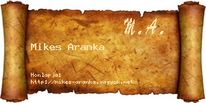 Mikes Aranka névjegykártya