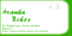 aranka mikes business card